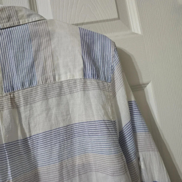 Horny Toad Airbrush Long Sleeve Shirt in Blue Pinstripe, Lightweight, EUC! - Picture 10 of 12